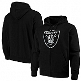 Men's Oakland Raiders G III Sports by Carl Banks Primary Logo Full Zip Hoodie Black,baseball caps,new era cap wholesale,wholesale hats